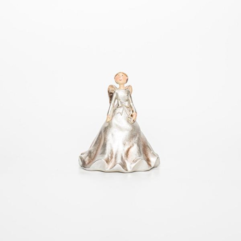 POLYRESIN DECORATIVE, ANGEL, LIGHT GOLD, 9,5x9,5x11,5cm 600-45838