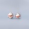GLASS ORNAMENT, WHITE, WITH RED PAINTED RIBBON, IN 2 SHAPES, SET 4PCS 600-45846