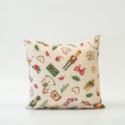 PILLOW  WITH BOWS AND NUTCRACKER 45cm (SINGLE SIDE) 600-45865