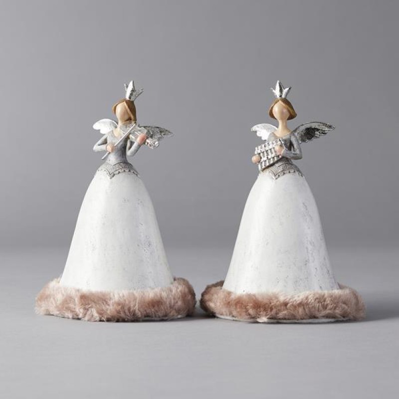 POLYRESIN GREY ANGEL, 2 DESIGNS, 11,50x8,5x18cm 600-45878