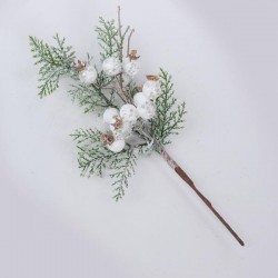 PICK WITH WHITE SNOWY BERRIES, 26cm 600-46127