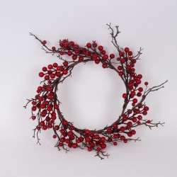 WREATH WITH RED BERRIES, 40cm 600-46145