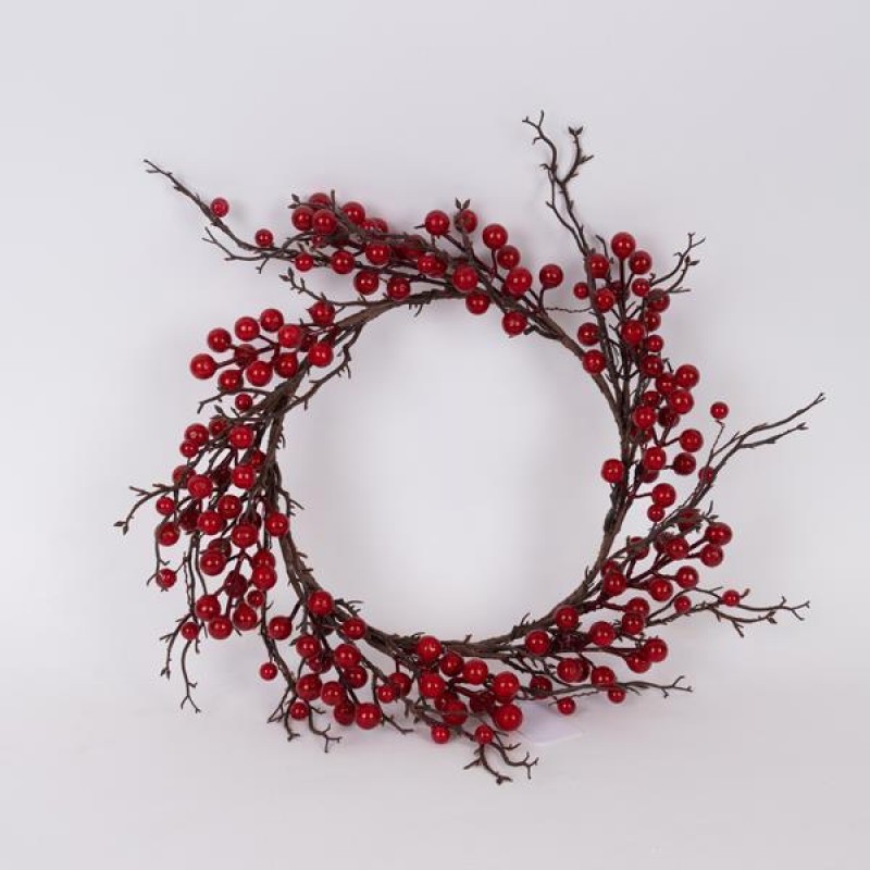 WREATH WITH RED BERRIES, 40cm 600-46145
