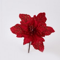 POINSETTIA, RED WITH GOLD ANTHERS, 22cm 600-46157