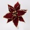 VELVET FLOWER, BURGUNDY, WITH GOLD DETAILS IN PETALS, 34cm 600-46167