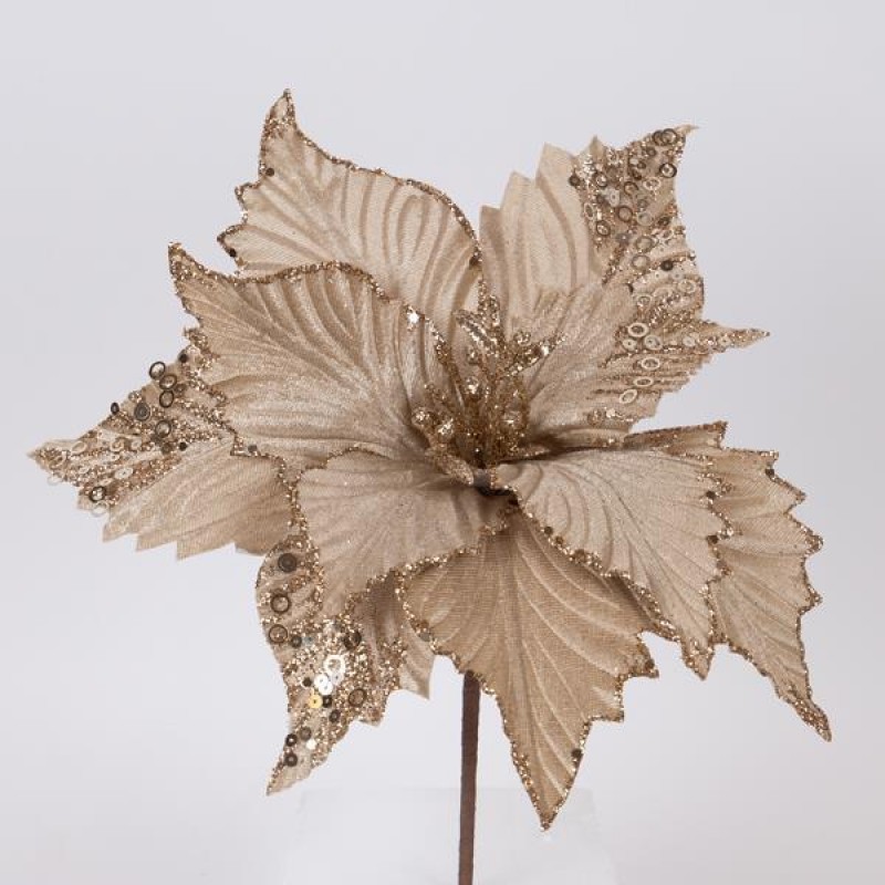 VELVET FLOWER, CHAMPAGNE, 32cm 600-46173