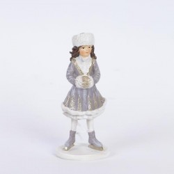 POLYRESIN DECORATIVE GIRL, WITH FUR, 5,5x4x12,5cm 600-46329