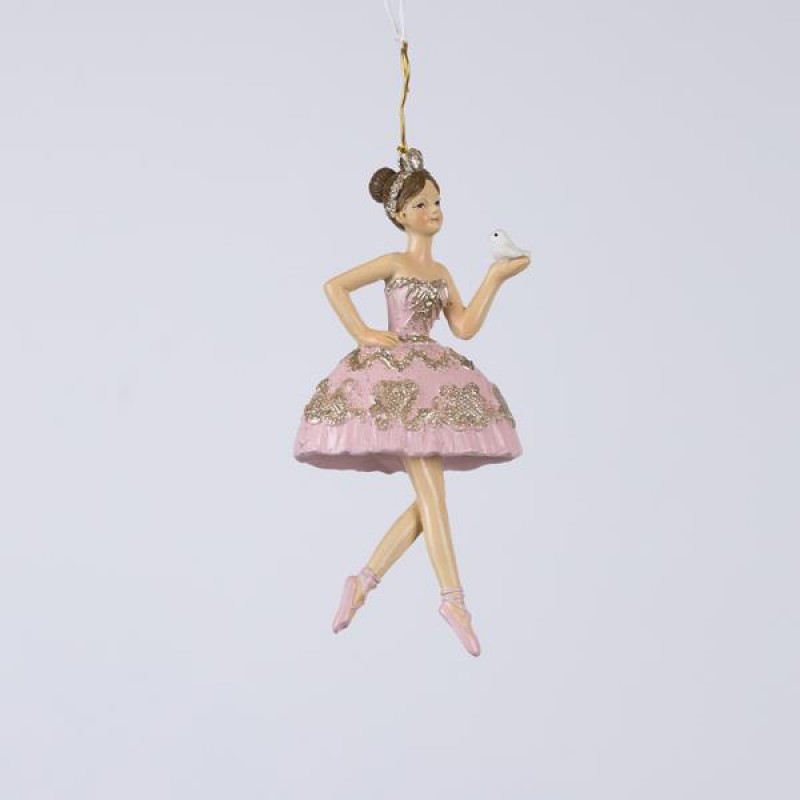POLYRESIN HANGING ORNAMENT, BALLERINA PINK, 5,5x2,5x12cm 600-46334