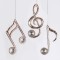 ACRYLIC ORNAMENT, MUSICAL NOTES, ROSE GOLD, 14,5cm 600-46450