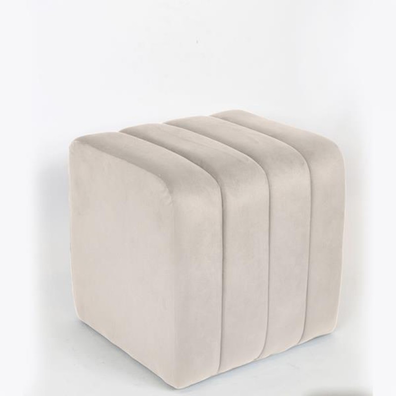 STOOL, VELVET, BEIGE, 40x40x41cm 750-10033
