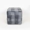 STOOL, VELVET FABRIC, GREY, KNITTED DESIGN, 44.5X44.5X44.5cm 750-10034
