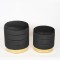STOOL, VELVET FABRIC, BLACK, SET 2PCS,34.5x34.5x38.5cm ,S:30x30x32cm 750-10040