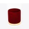 STOOL, VELVET FABRIC, BORDEAUX, SILVER METAL BASE,35x35x39cm 750-10049