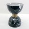 STOOL, MARBLE LIKE, METAL,  BLACK- WHITE-GOLD, 24x24x46cm 750-10053