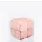 STOOL, CURLY FABRIC, PINK, KNITTED DESIGN, 38x38x40cm 750-10060