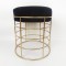 STOOL, VELVET FABRIC, BLACK,WITH METALIC STAND 72Χ36Χ48cm 750-10066