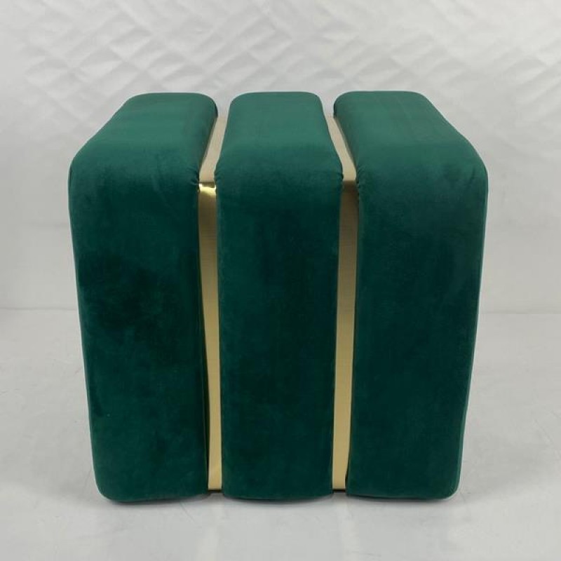 STOOL, VELVET, DARK GREEN, MDF, 40x39x40cm 750-10074