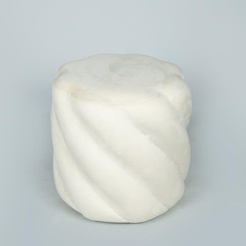 STOOL, VELVET, CREAM, MDF, 39x39x39cm 750-10078