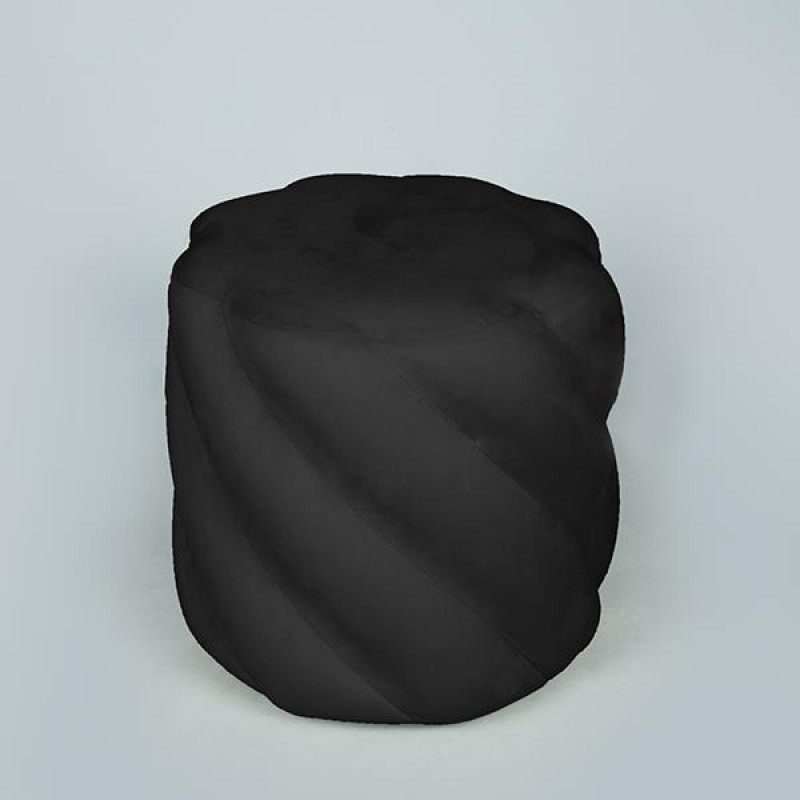 STOOL, VELVET, BLACK, MDF, 39x39x39cm 750-10079