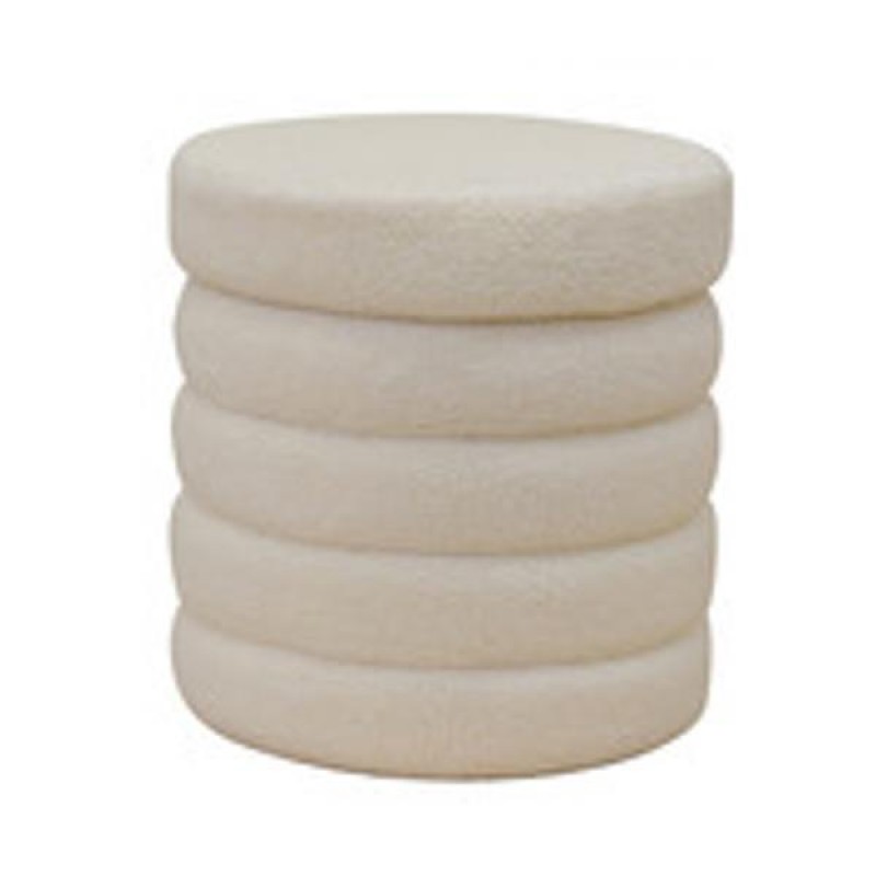 STOOL, CURLY FABRIC, BEIGE, WITH STORAGE SPACE, 38x38x40cm 750-12015