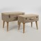 STOOL, VELVET, BEIGE, WOODEN LEGS, SUITCASE DESIGN, SET 2PCS, 62x36x48 , 52x31x43cm 750-14025
