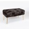 BENCH, VELVET, BLACK, KNITTED DESIGN, GOLD METAL LEGS, 82X43X46 750-18021