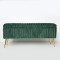 BENCH, VELVET, BROWN,GREEN, GOLD METAL LEGS, 112X42X50cm 750-18025