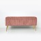 BENCH, VELVET, PINK, GOLD METAL LEGS, 112X42X50cm 750-18027