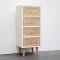 CABINET, WOODEN, BROWN & WHITE, 4 DRAWERS, 60x30.5x70.5cm 750-25026