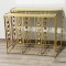 CONSOLE, METAL, GOLD COLOR, GLASS TOP, 100x30x80cm, 90x27x75cm 750-27017