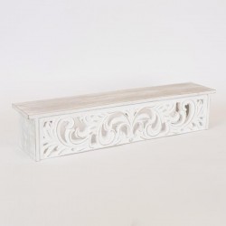 SHELF, WOODEN, WHITE, 60x10x17cm 750-30018