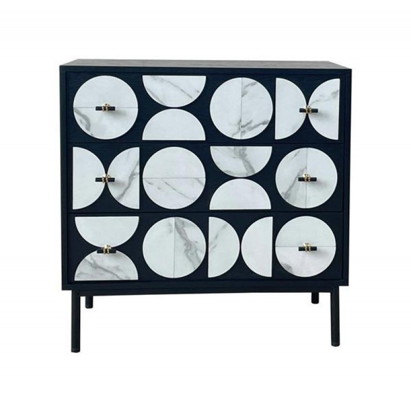 SHELF, WOODEN, BLACK-WHITE, 80x40x80cm 750-30021