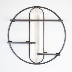 SHELVING UNIT, METAL, BLACK, 3 SHELVES, ROUND, 51x14x51cm 750-31517