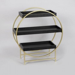 SHELVING UNIT, METAL, BLACK, 3 SHELVES, 60X27X68CM 750-31522