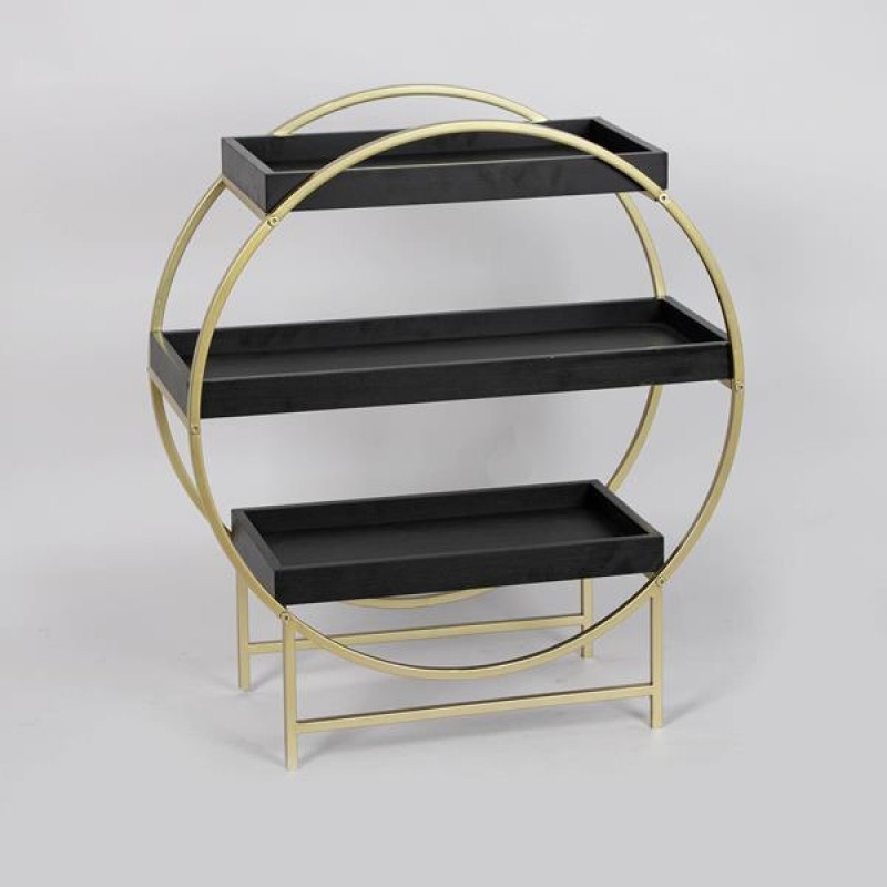 SHELVING UNIT, METAL, BLACK, 3 SHELVES, 60X27X68CM 750-31522