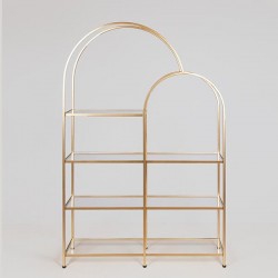 МЕТАЛНА ЕТАЖЕРКА, ЗЛАТИСТА, 96X26X145 СМ МЕТАЛНА ЕТАЖЕРКА, ЗЛАТИСТА, 96X26X145 СМ