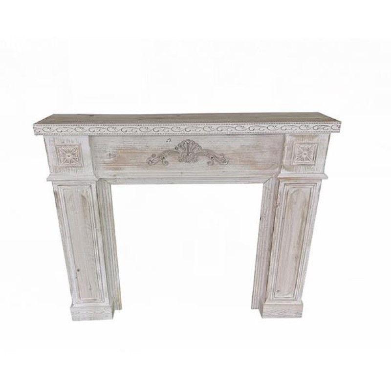 FIREPLACE FRAME,ANTIQUE NATURAL GREY, WITH DESIGN, 120x23x101cm 750-33515