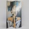 FOLDING SCREEN, BLACK  WOMAN WITH MULTICOLOR PARROTS, CANVAS PRINT,MULTICOLOR, 120x2.5x180cm 750-34015