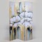 FOLDING SCREEN, WATER LILY, CANVAS PRINT,GREY-GOLD-BLACK, 120x2.5x180cm 750-34016