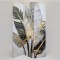 FOLDING SCREEN, FERN LEAVES, CANVAS PRINT,WHITE-GOLD-BLACK, 120x2.5x180cm 750-34017
