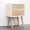 CABINET, WOODEN, BROWN & WHITE, 2 DRAWER, 37x31x56cm 750-35515