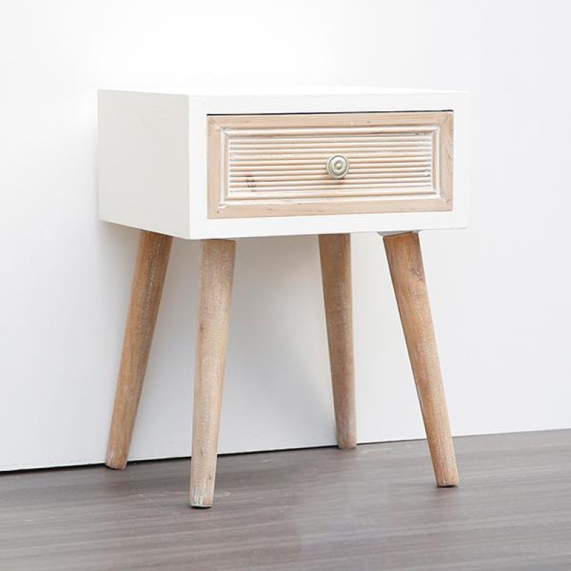 CABINET, WOODEN, BROWN & WHITE, 1 DRAWER, 35x30x46.5cm 750-35516