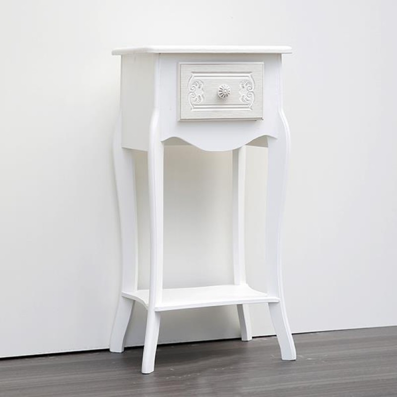 CABINET, WOODEN, WHITE, 1 DRAWER WITH DESIGN, 34x28x71cm 750-35518
