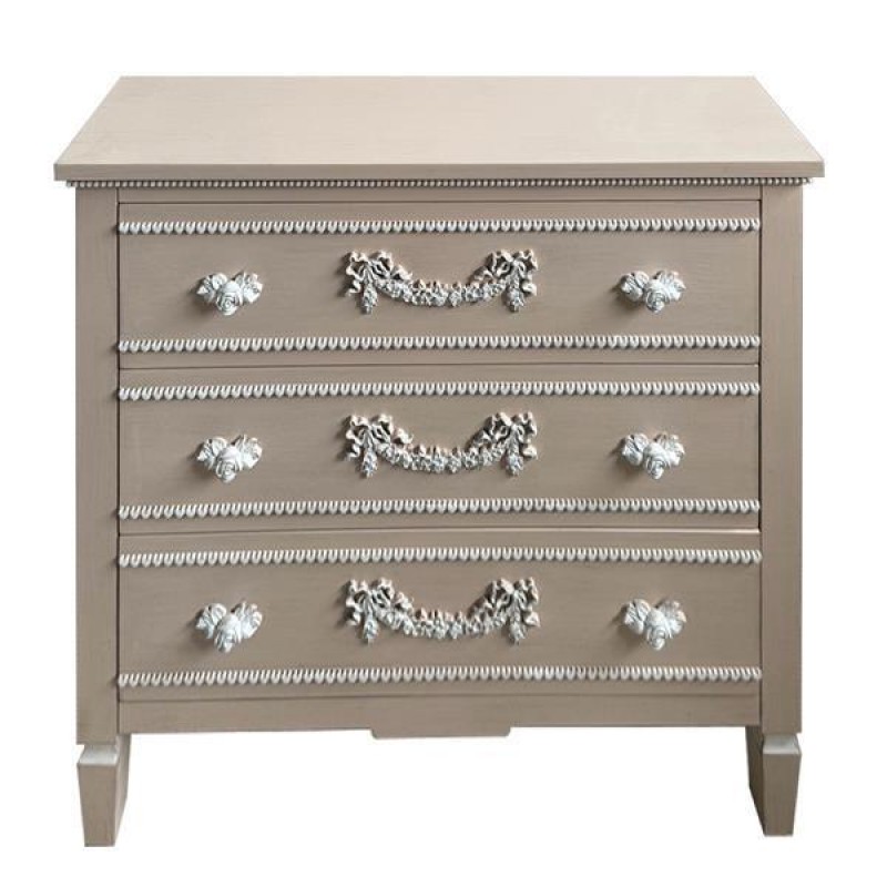 CABINET, WOODEN, CREM, 3 DRAWERS, 80X38X80.5CM 750-35522