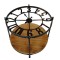 TABLE - CLOCK, WOOD- METAL, BLACK-WALNUT WOOD, 60x60x47cm 750-38513