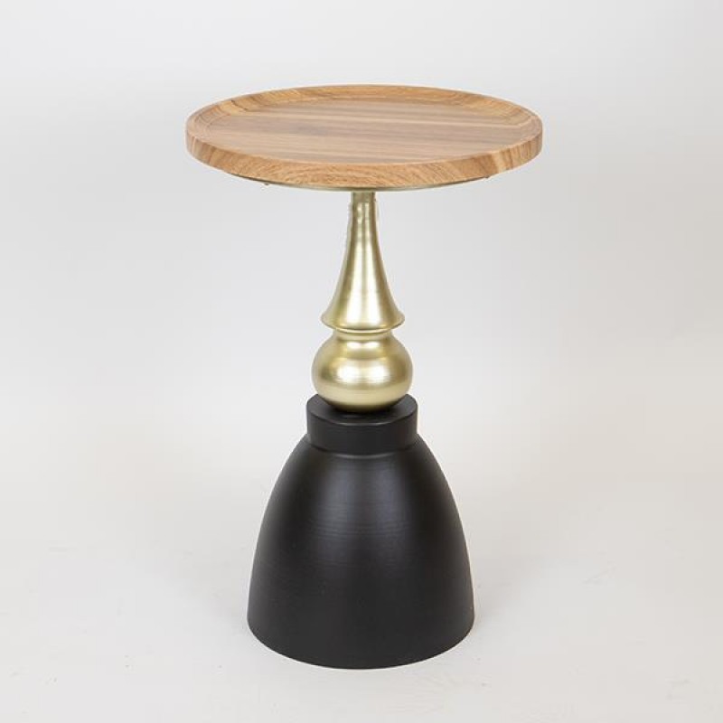 SIDE TABLE, METAL, GOLD & BLACK, 39.50x39.50x61cm 750-39517
