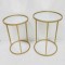 SIDE TABLE, SET 2PCS, METAL, GOLD, WITH MIRROR, L:38x55.5cm  S:33x50.5cm 750-39539