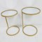 SIDE TABLE, SET 2PCS, METAL, GOLD, WITH MIRROR, L:38x55.5cm  S:33x50.5cm 750-39540