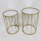SIDE TABLE, SET 2PCS, METAL, GOLD, WITH MIRROR, L:38x55.5cm  S:33x50.5cm 750-39541