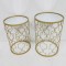 SIDE TABLE, SET 2PCS, METAL, GOLD, WITH MIRROR, L:38x55.5cm  S:33x50.5cm 750-39542